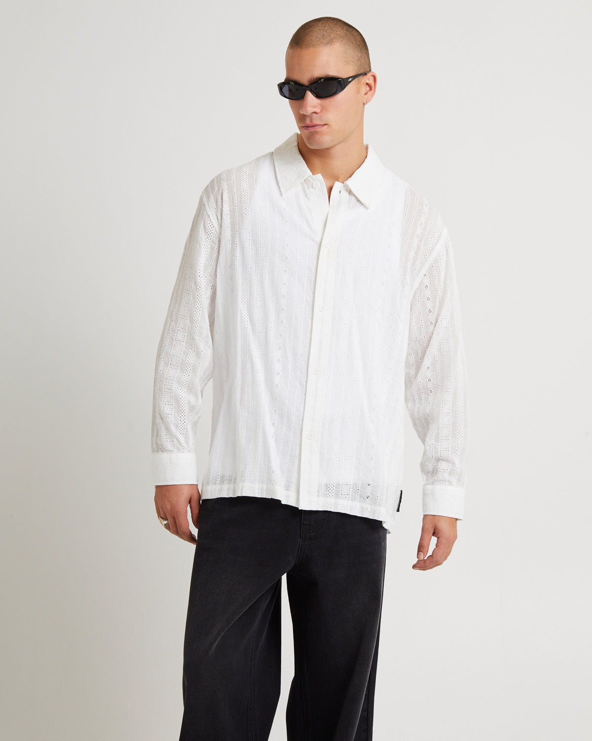 Kith Lace Long Sleeve Shirt OFF WHITE