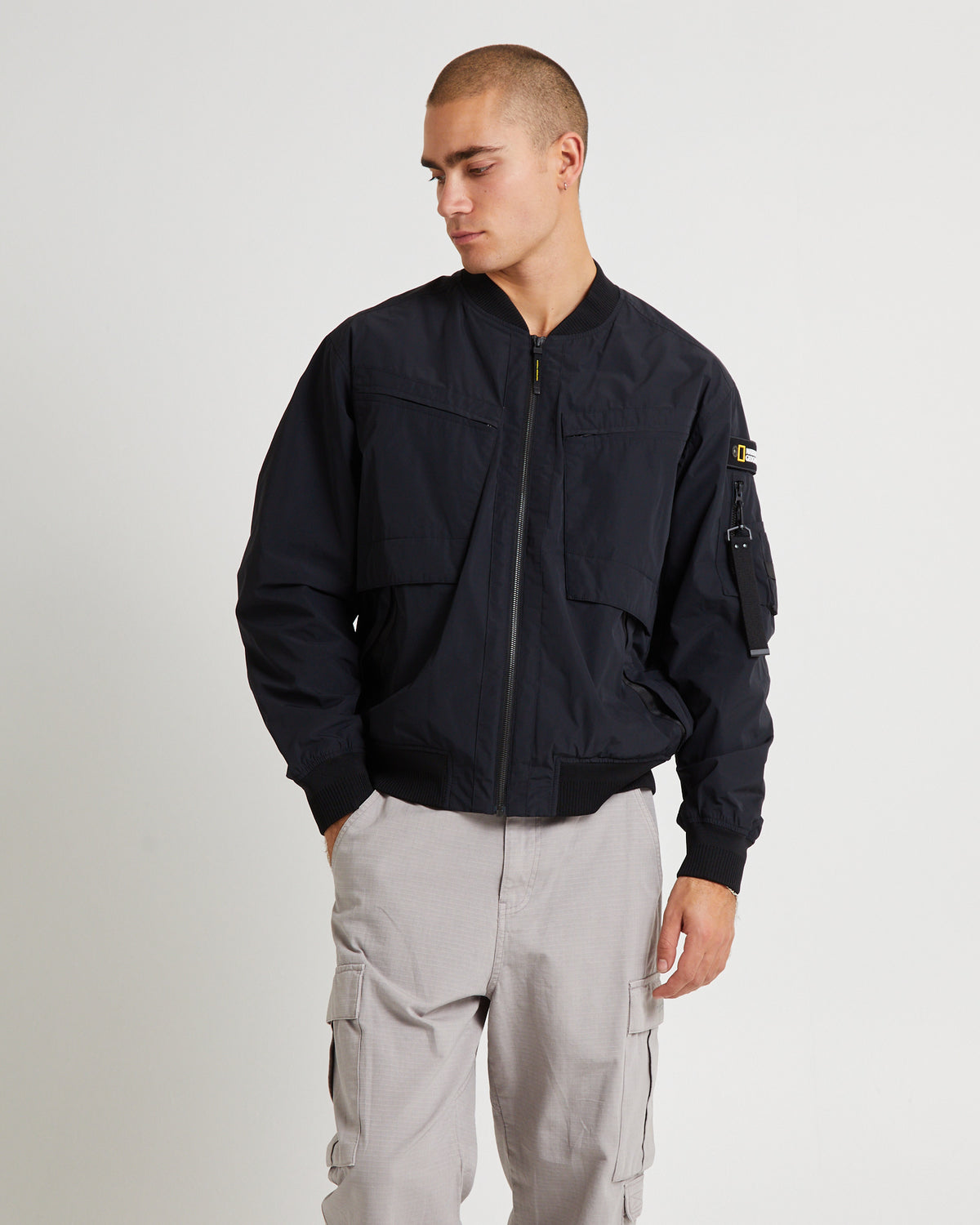Romus Utility Aviator Jacket Lichen Khaki CARBON BLACK