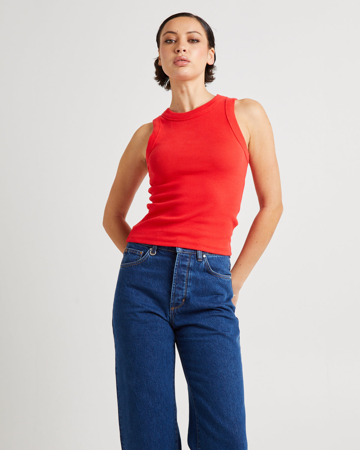 Jonesy Singlet Top VERMILLION