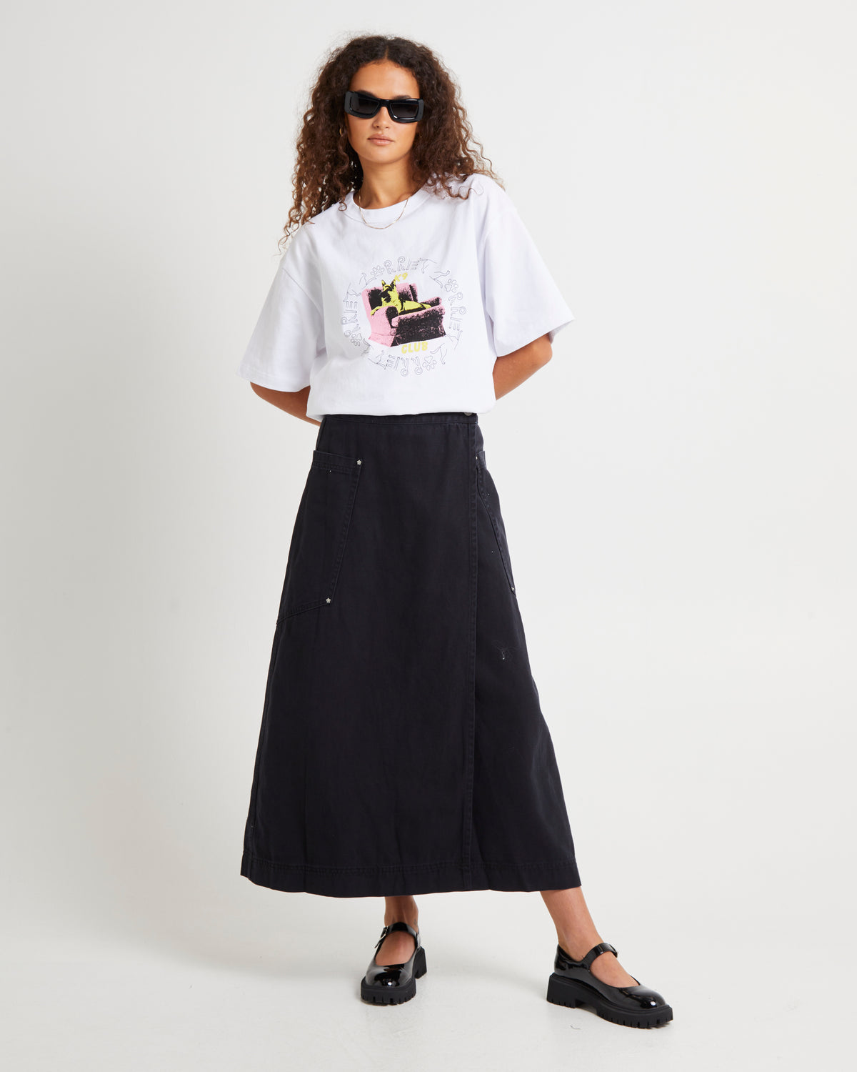 Wrap Maxi Skirt USED BLACK