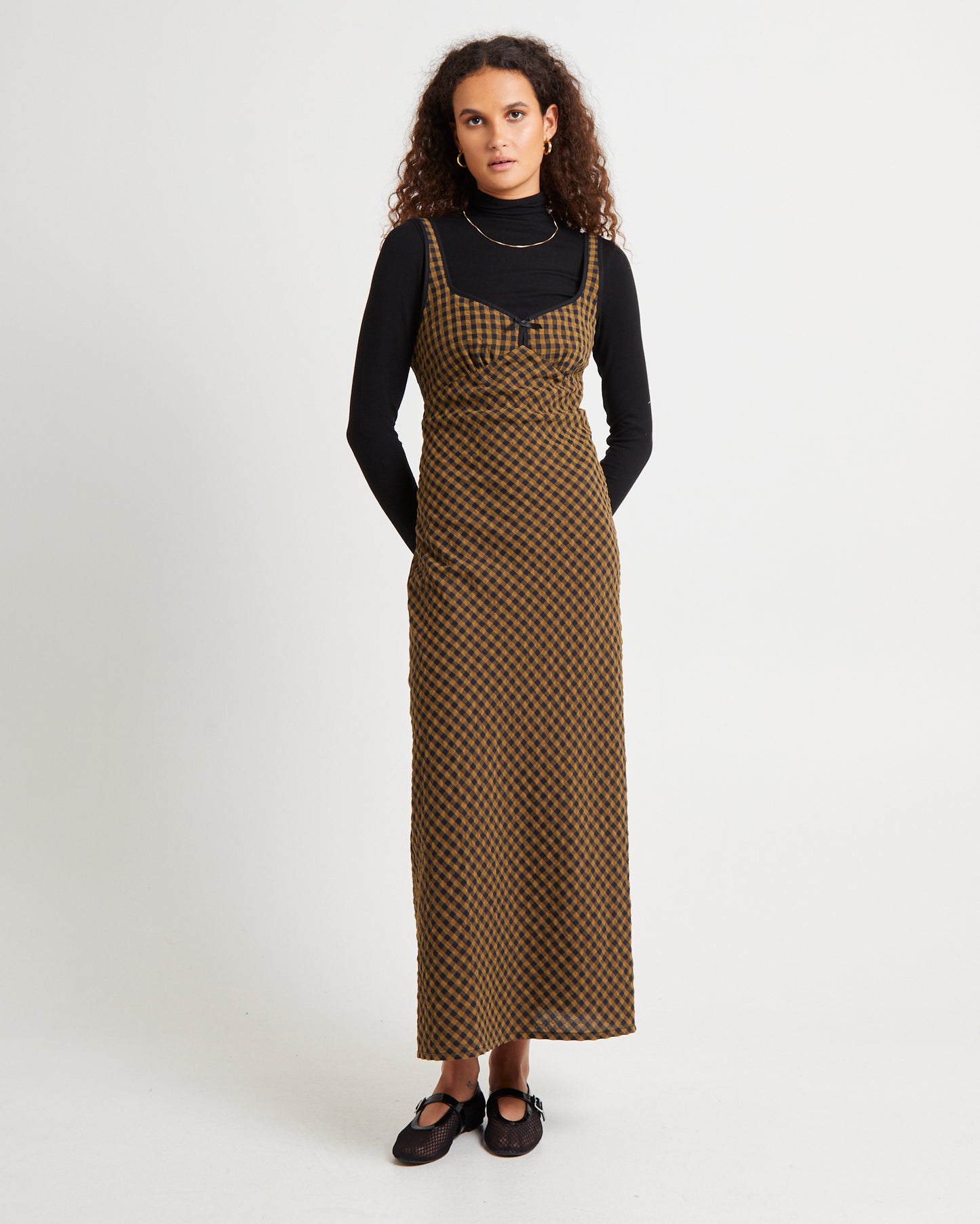 Grunge Plaid Midi Dress