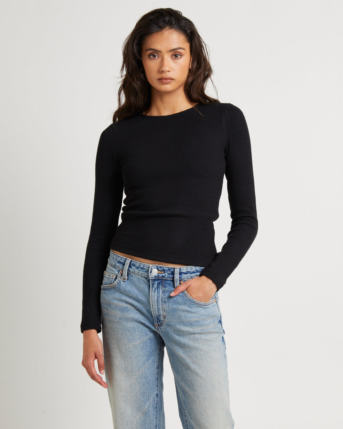 Vivi Long Sleeve Top Black BLACK