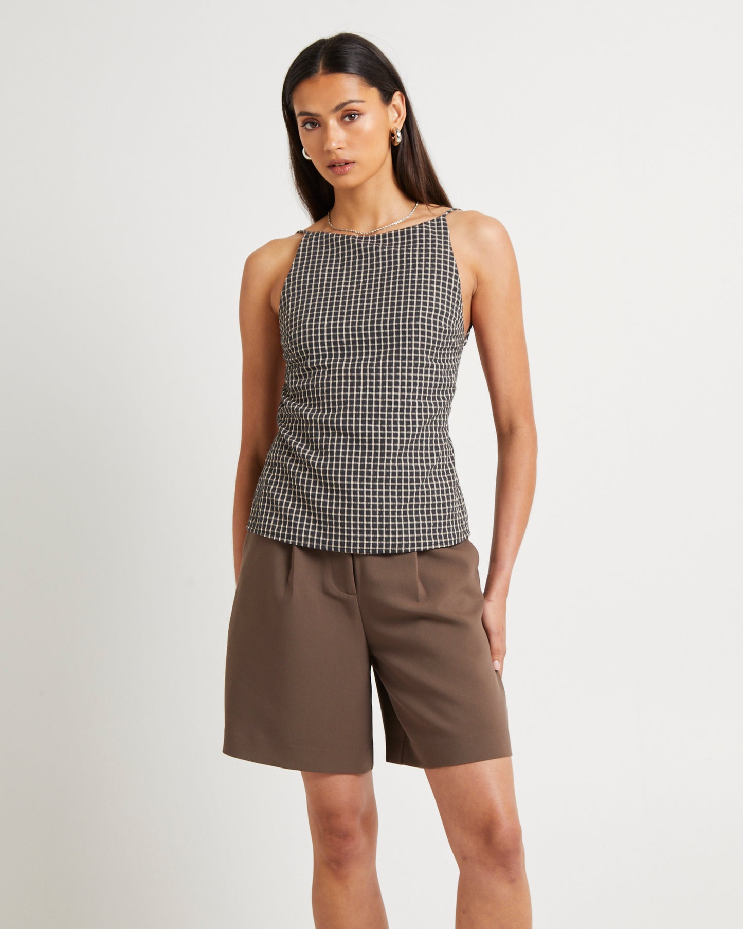 Kaia Backless Tunic Top in Black