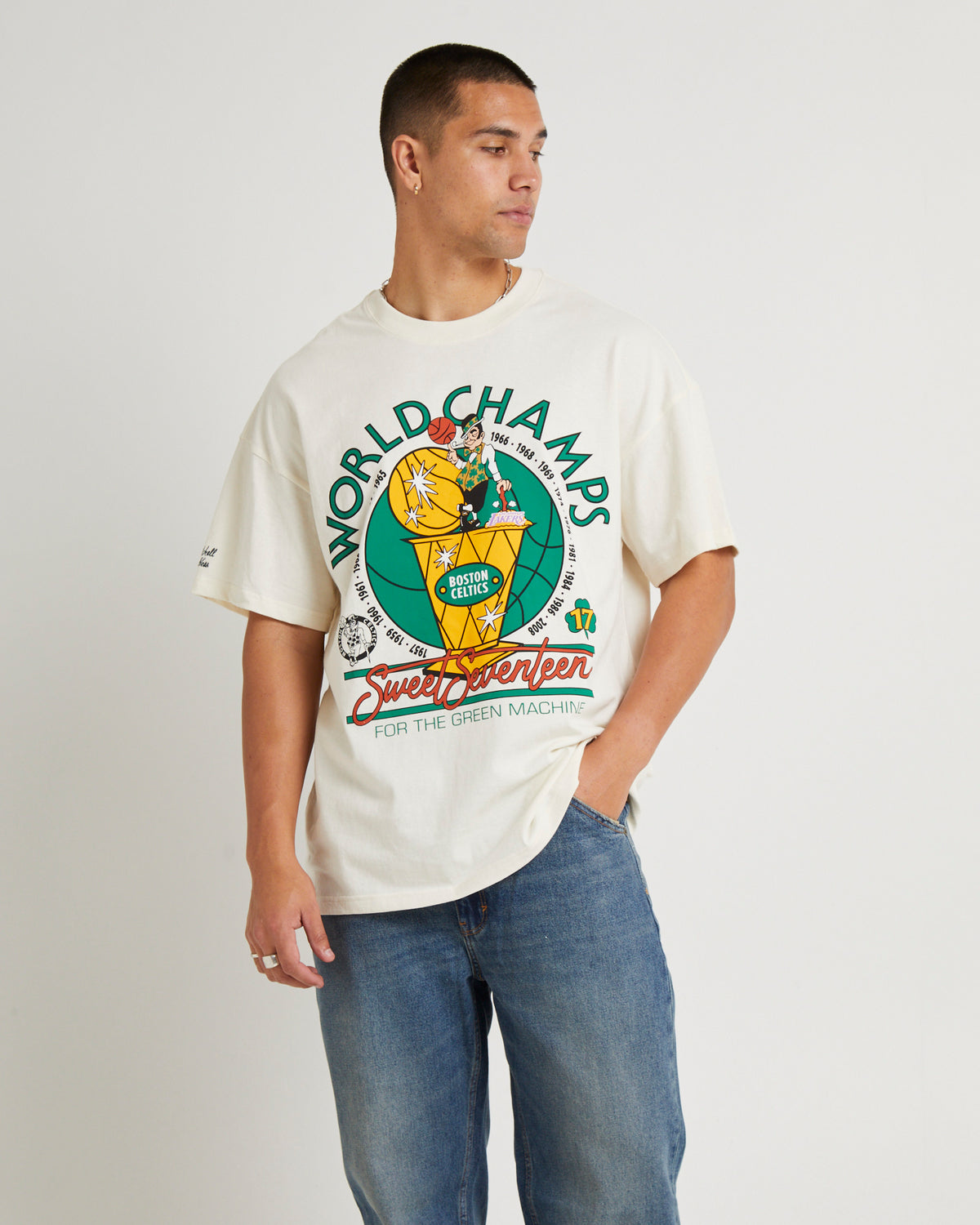 Boston Celtics History Of Champions T-Shirt EGRET