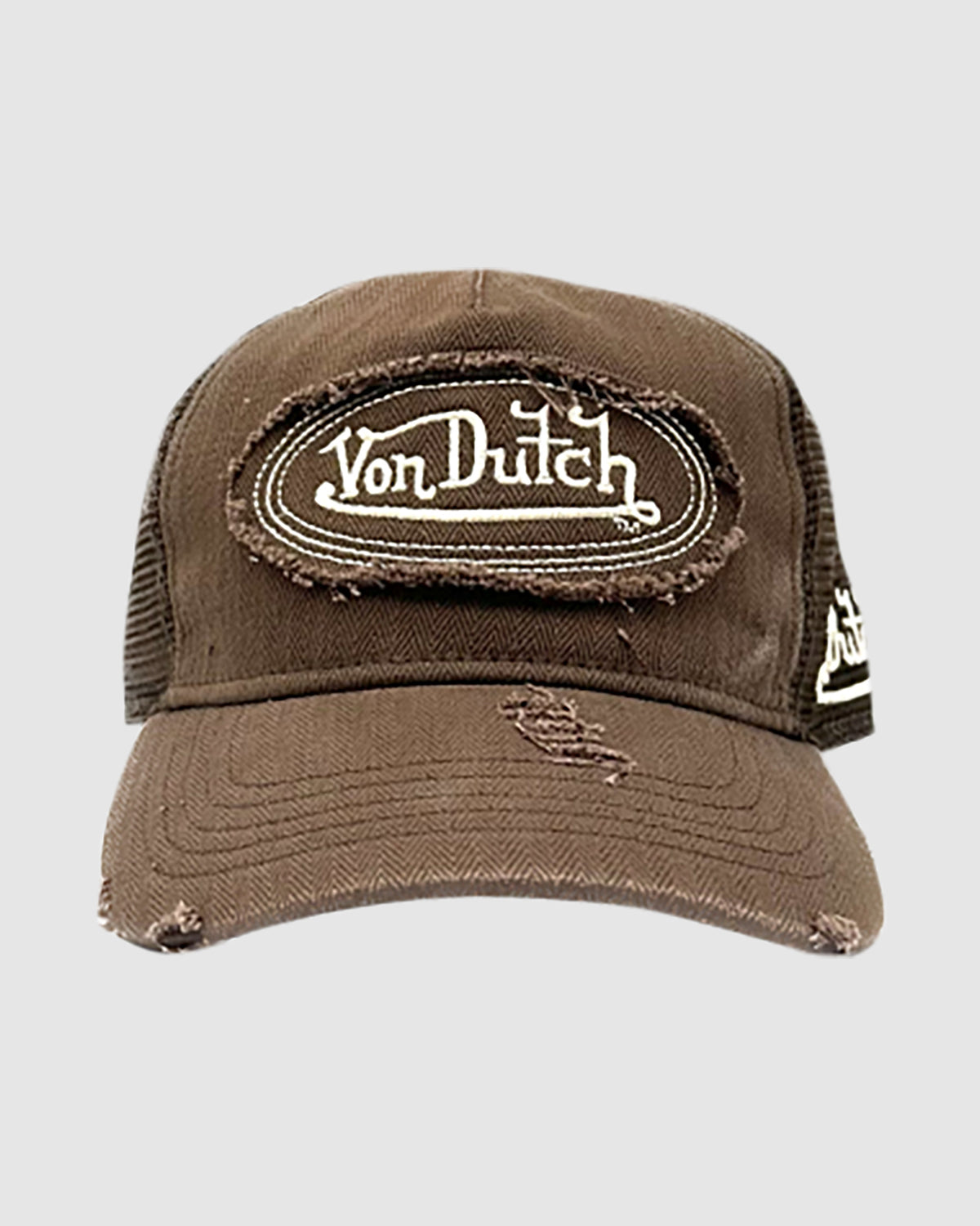 Unisex Trucker Hat Heringbone Dark Taupe DARK TAUPE