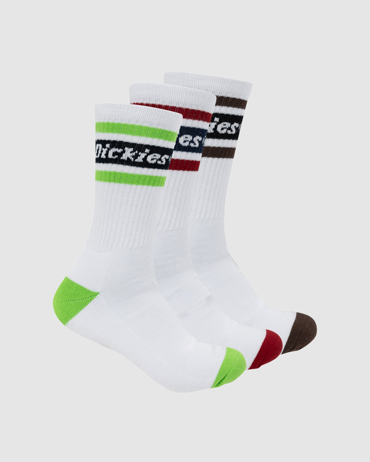 Standard 3-Pack Socks WHITE/VIS GRN RED TIMBER BRWN