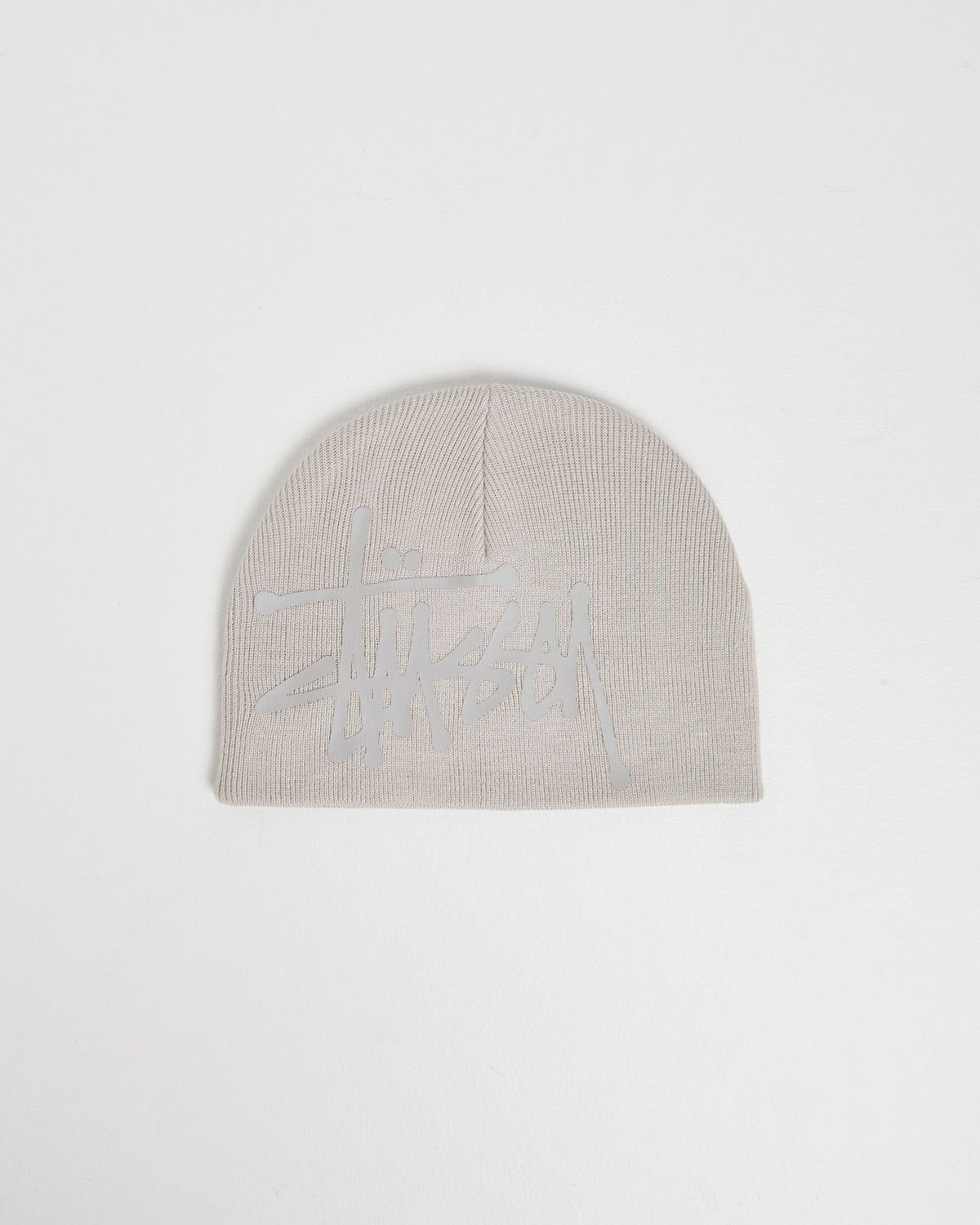 Debossed Stock Skull Cap Beanie Black SILVER