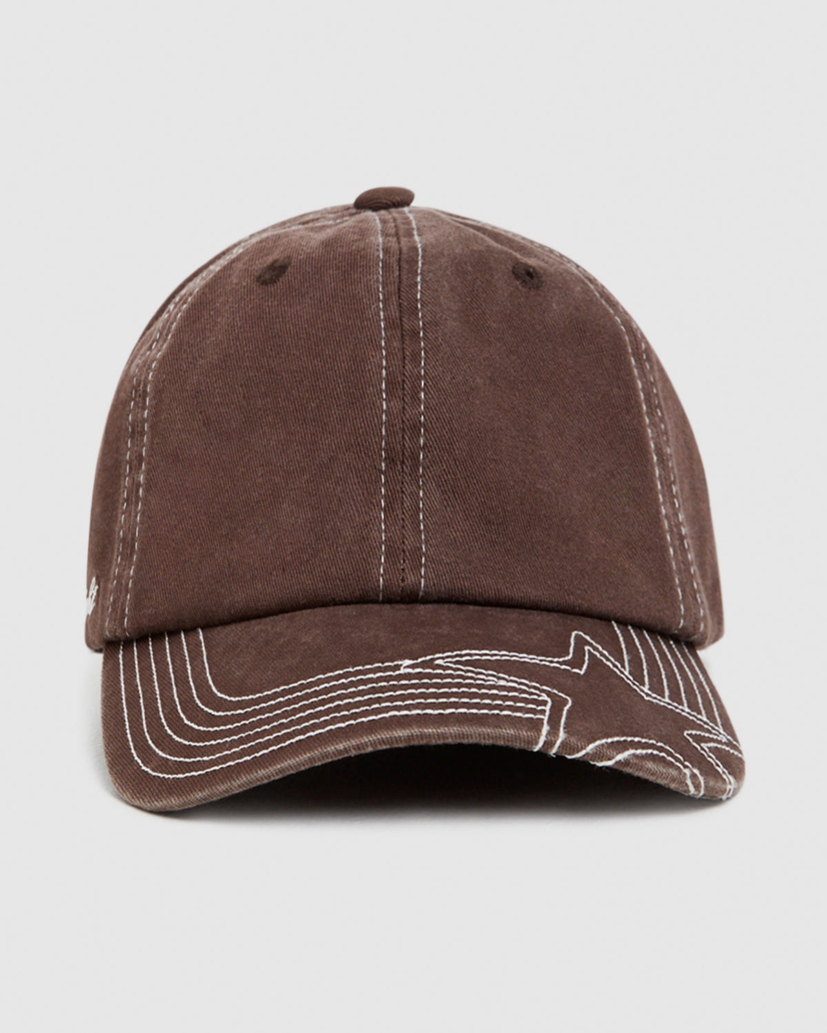 Unison Contrast Stitch Cap BROWN