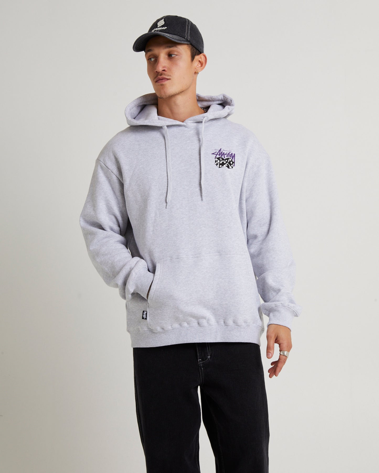 Pair Of Dice Fleece Hoodie Washed White