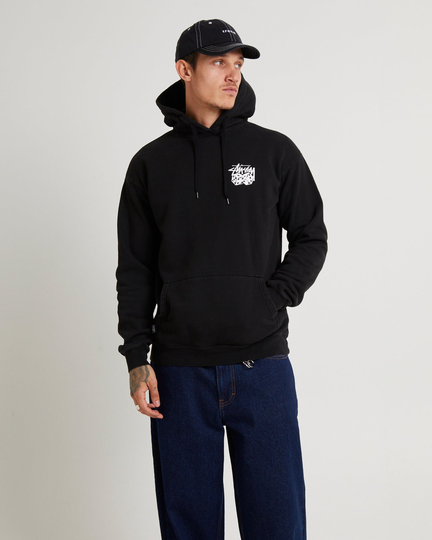 Pair Of Dice Fleece Hoodie Washed White