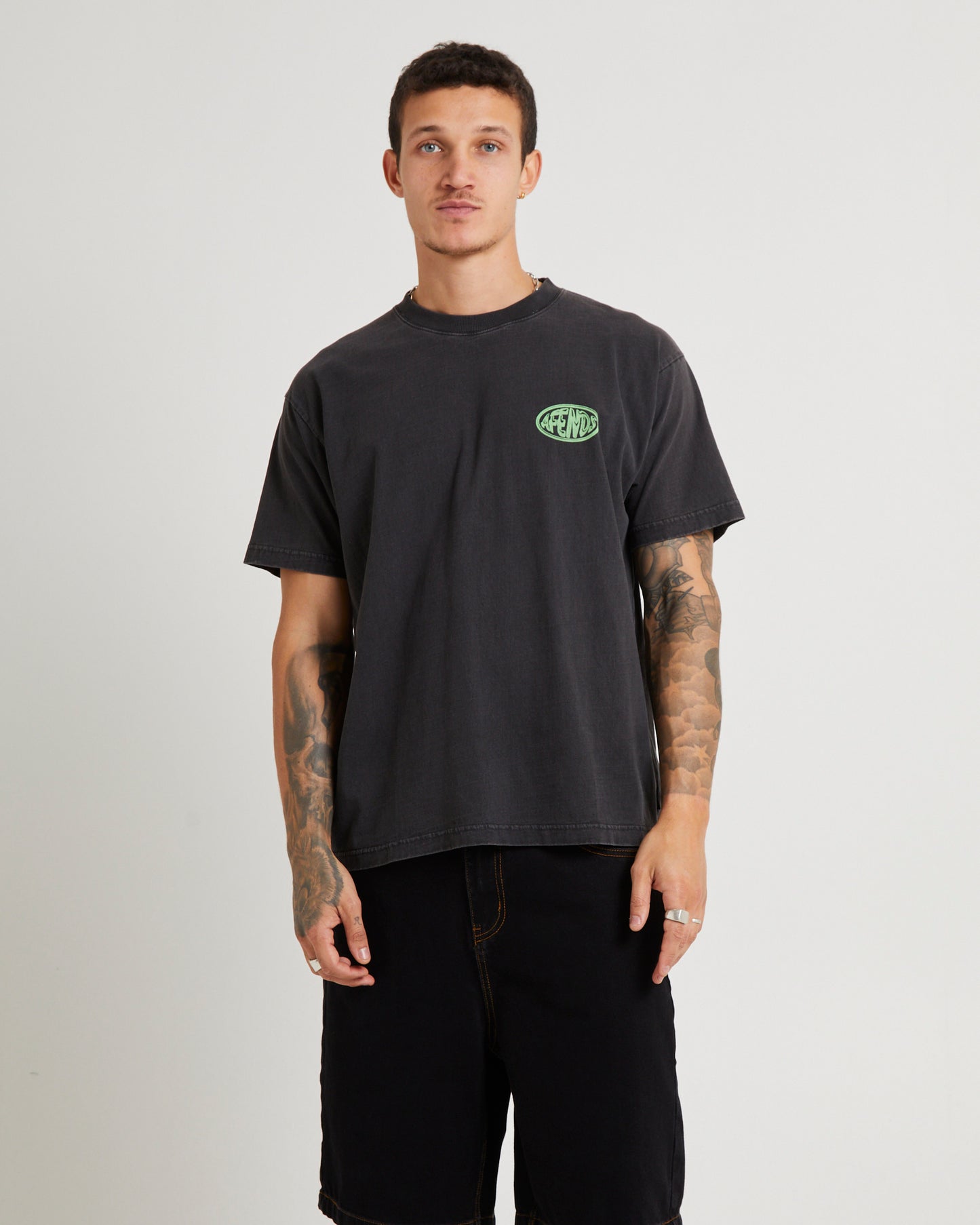 Frogga Heavy Boxy Fit T-Shirt Stone Black