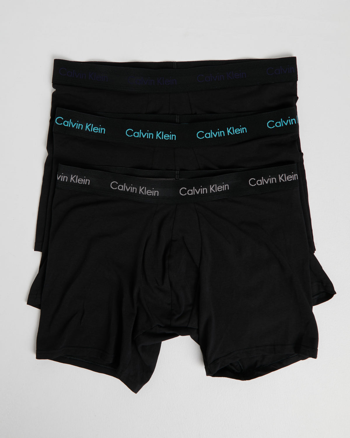 Cotton Stretch 3-Pack Boxer Brief BLACK W/ WATER, GREY, BLUE