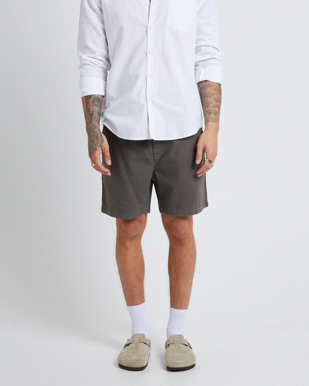 Common Linen Short OLIVE