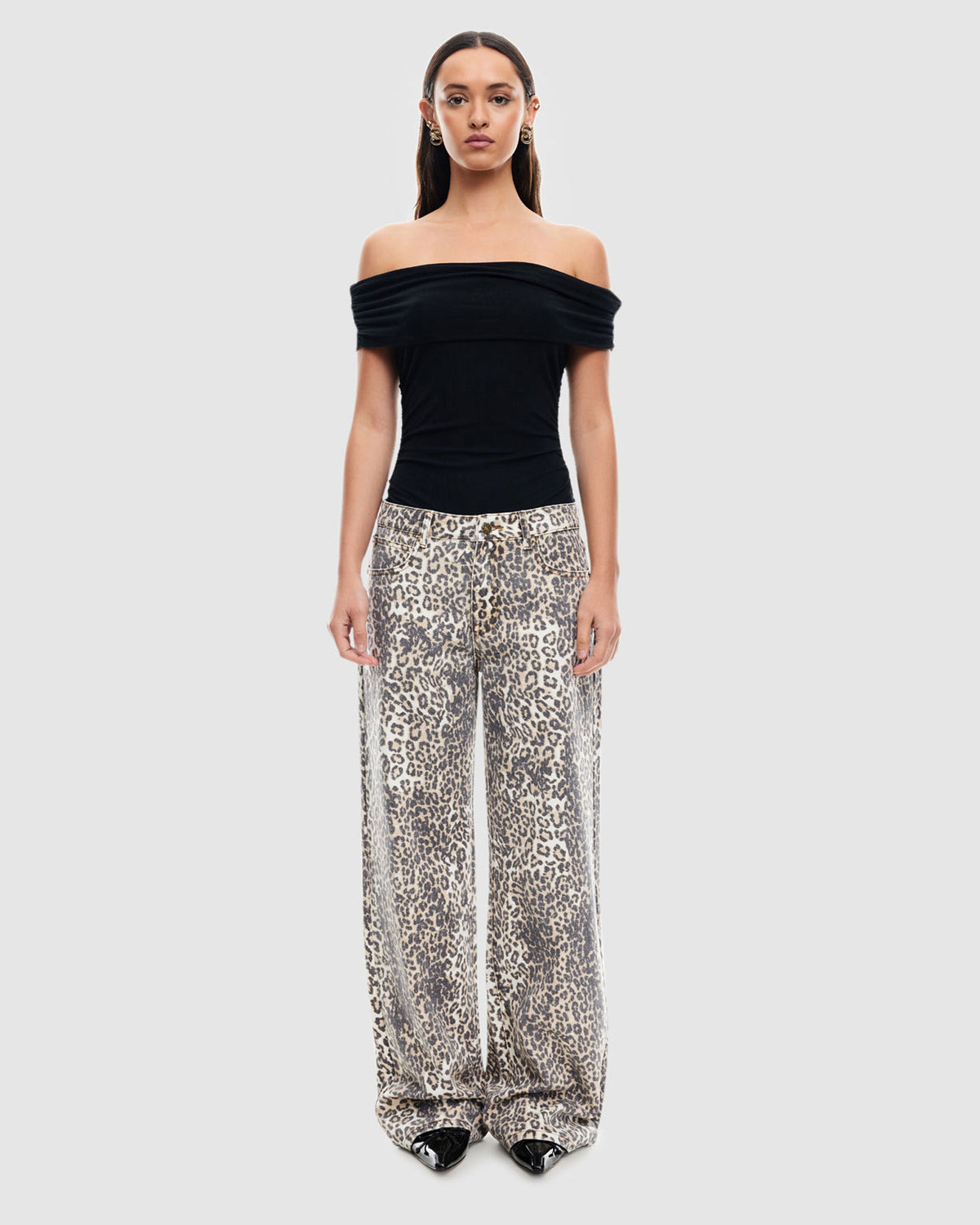 Top Model Denim Jeans FADED LEOPARD