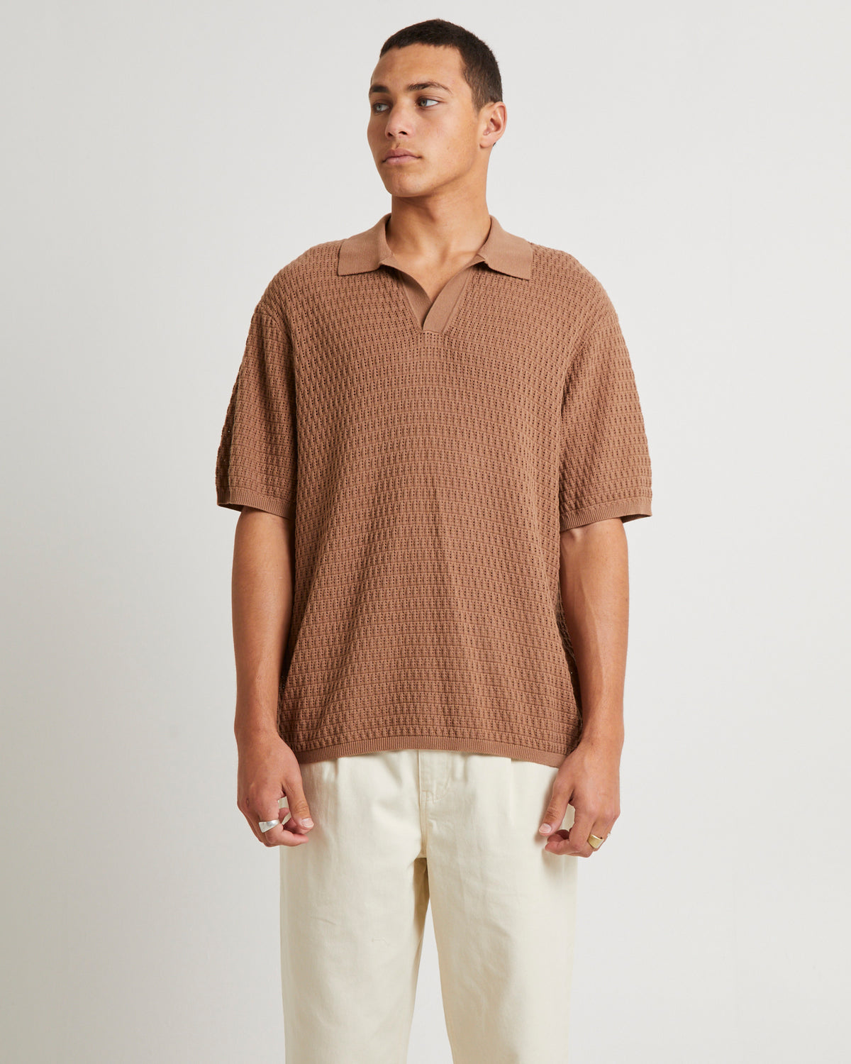 Marko Knitted Polo BROWN