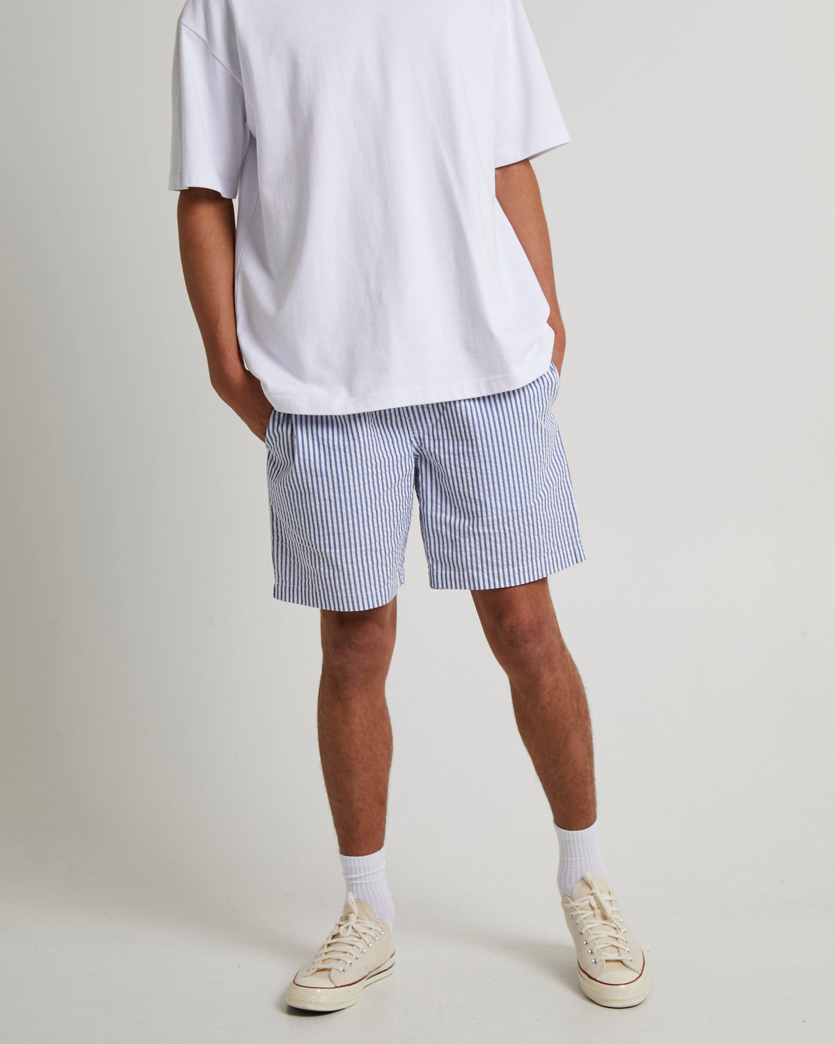 East Stripe Seersucker Short BLUE STRIPE