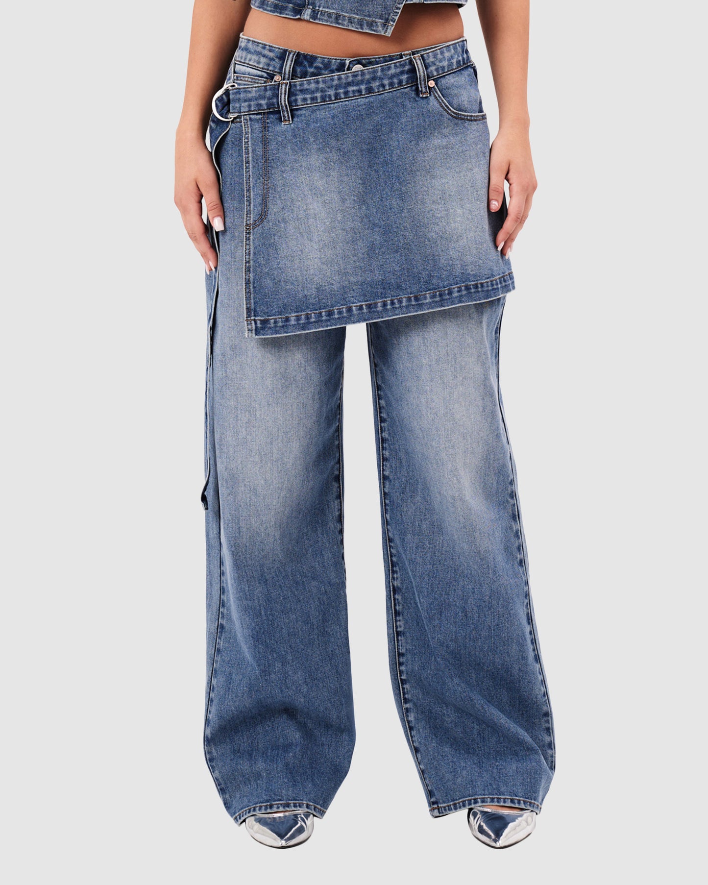 95 Mid Baggy Skirt Denim Jeans Dalia