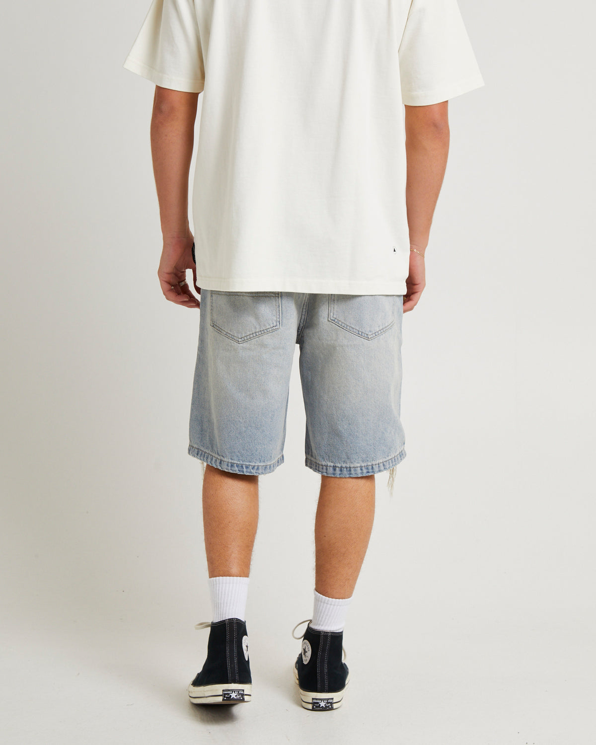 A5 Baggy Sean Rip Denim Shorts SEAN RIP