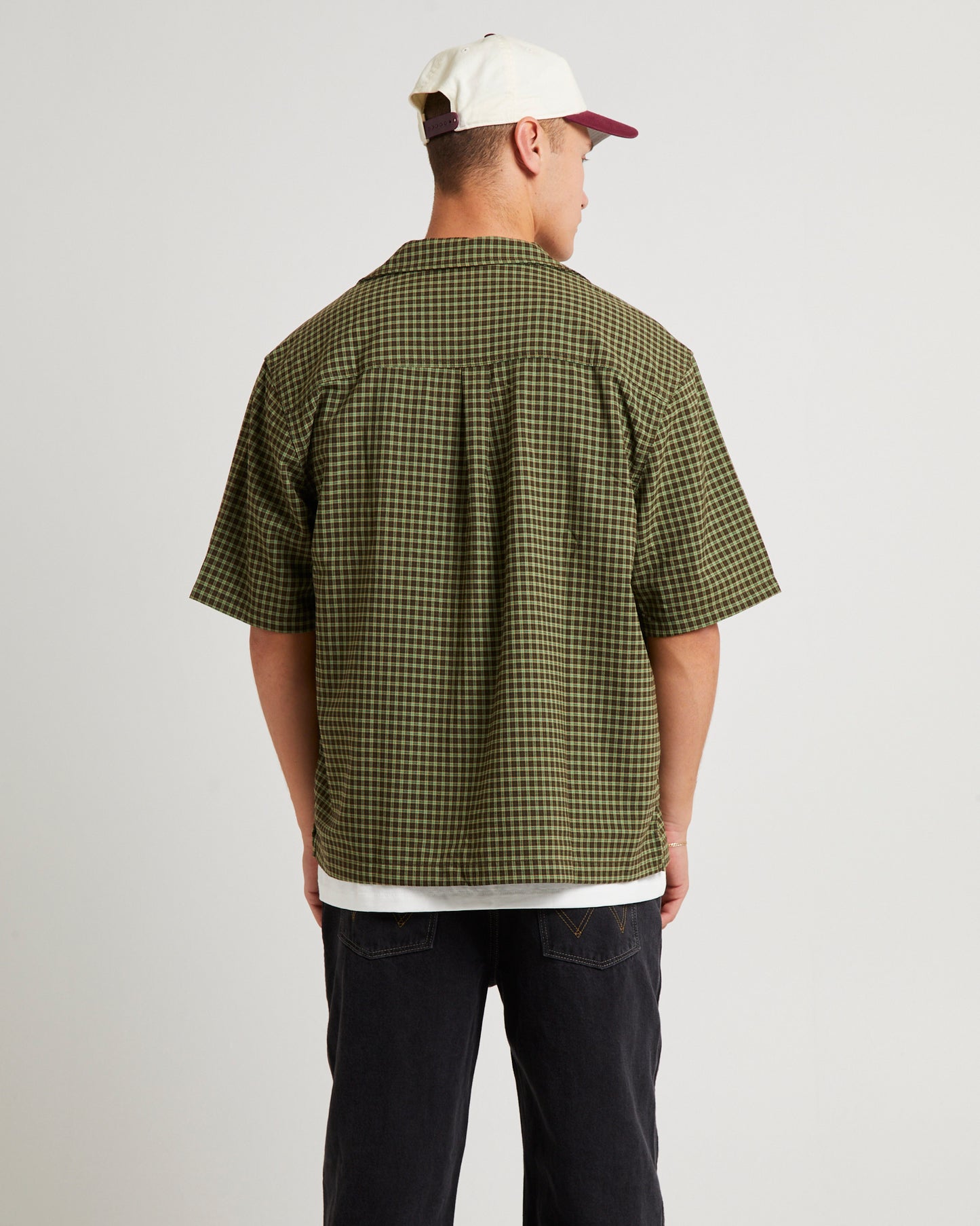 Box Resort Shirt Green Check