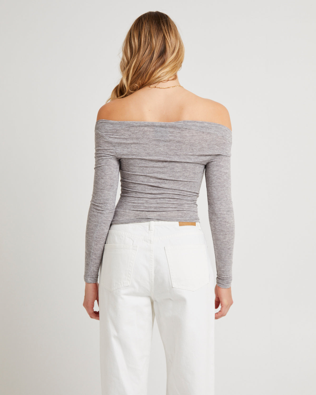 Grey Off Shoulder Top GREY
