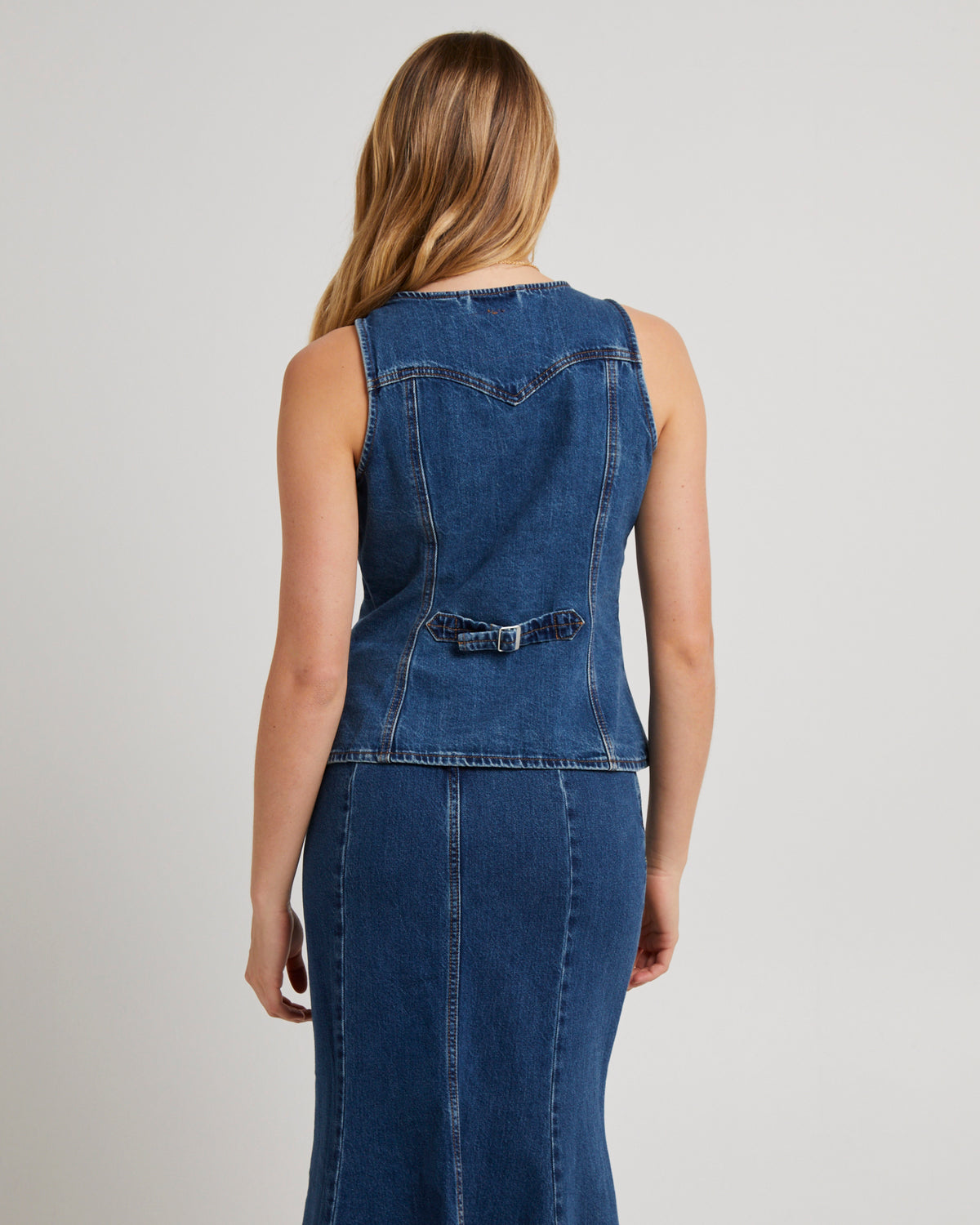 Longline Denim Vest ENCHANTMENT