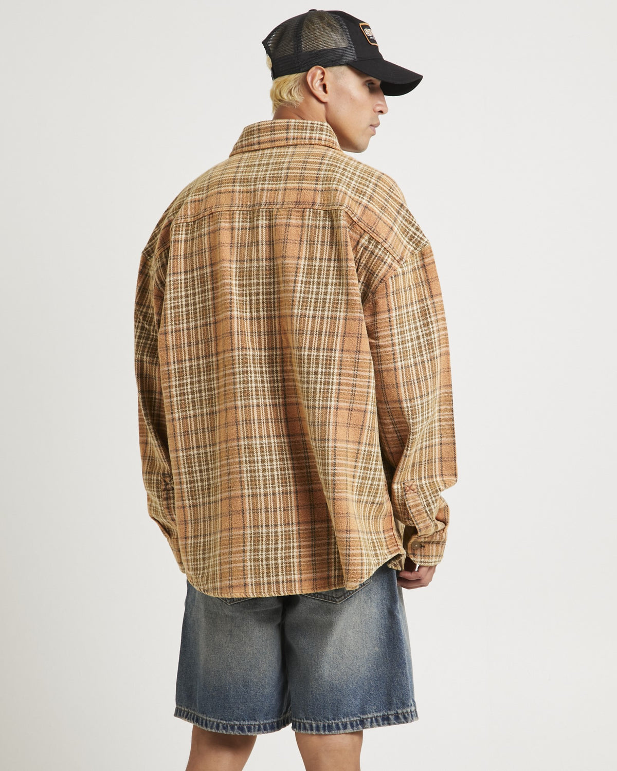 Vacay Check Long Sleeves Shirt ORANGE CHECK