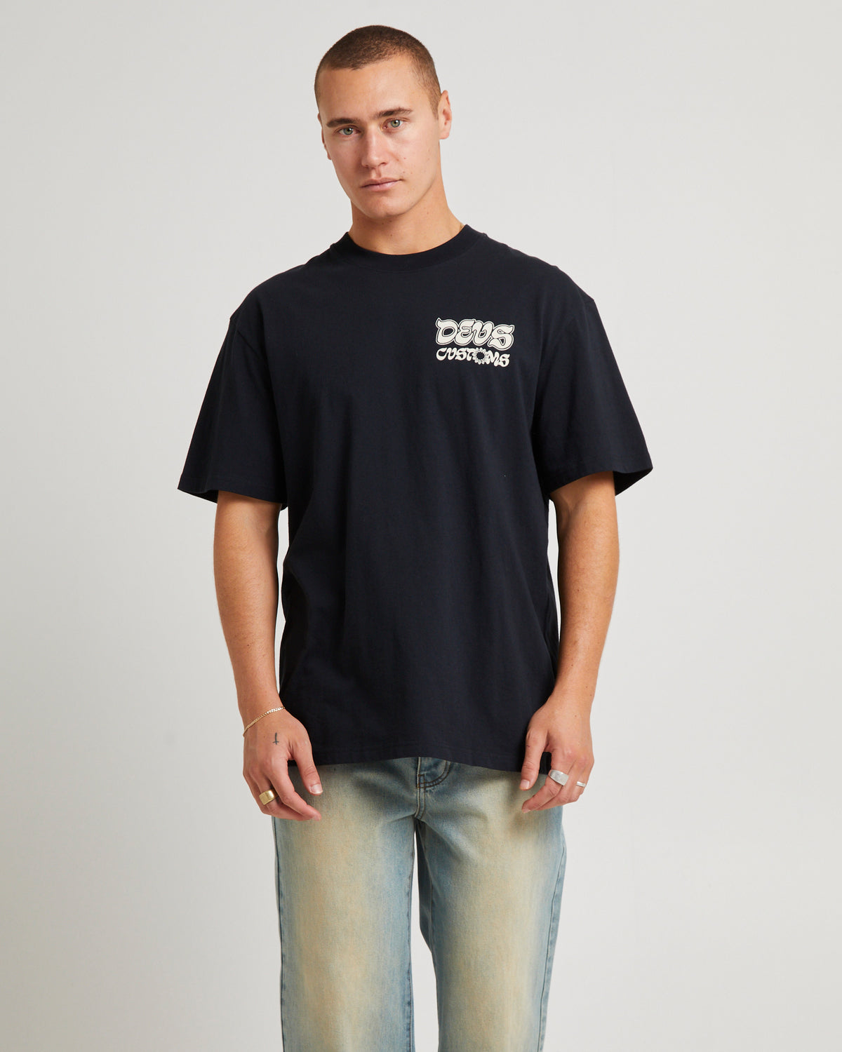 Rinse Wash Loose Fit T-Shirt BLACK