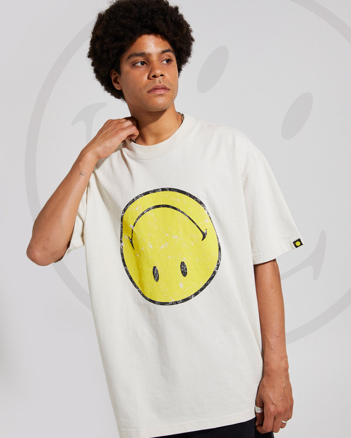 Insight x Smiley Logo T-Shirt VINTAGE WHITE