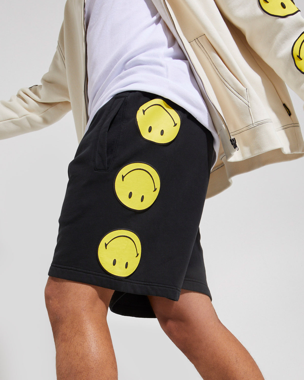 Insight x Smiley Beam Fleece Short BLACK