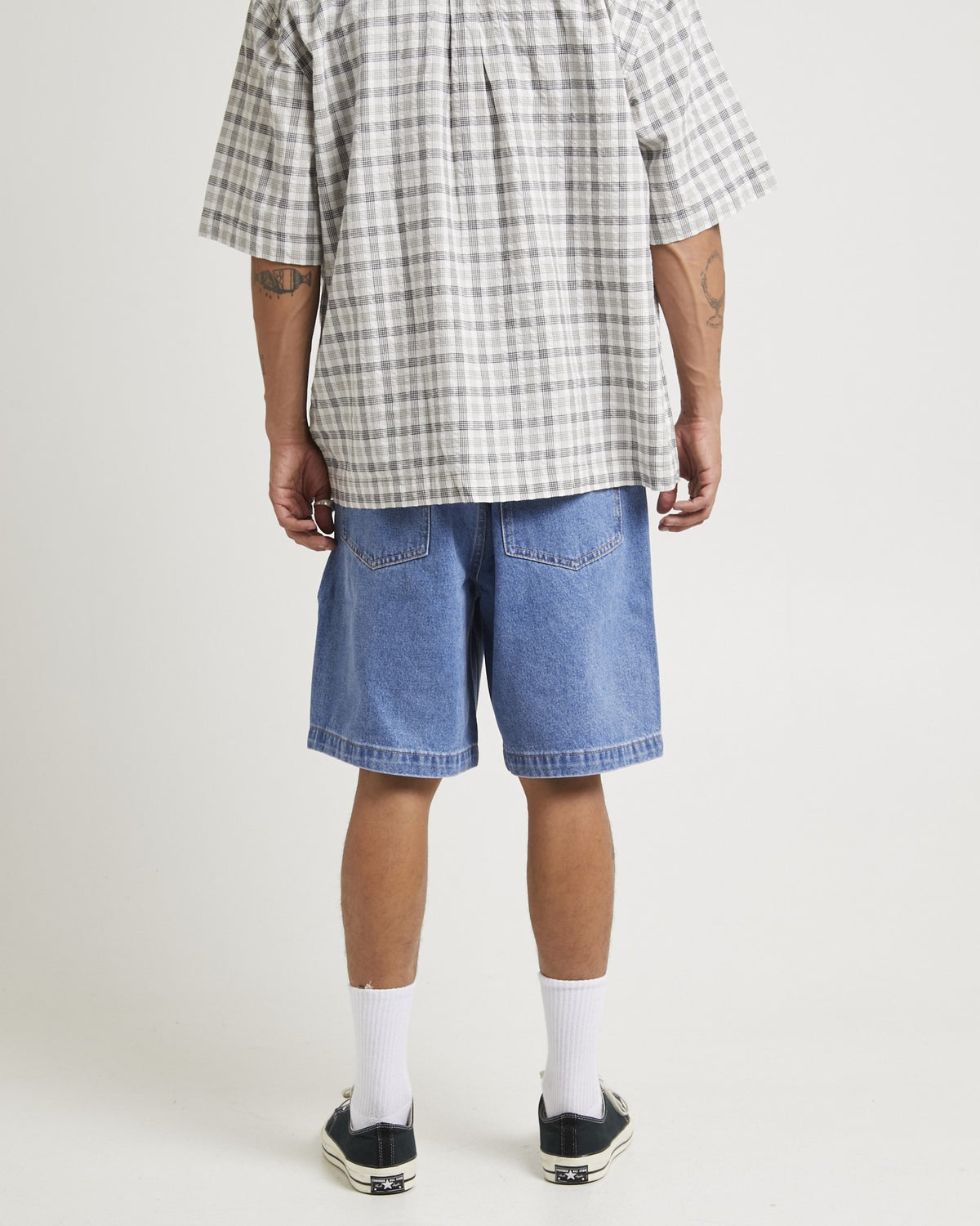 Lil C Denim Baggy Shorts 22" WORN BLUE