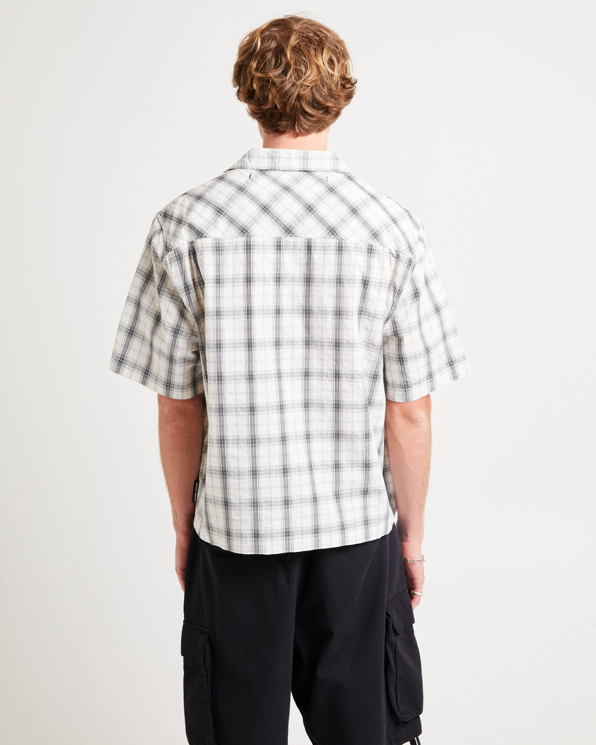Homage Cropped Resort Shirt WHITE CHECK