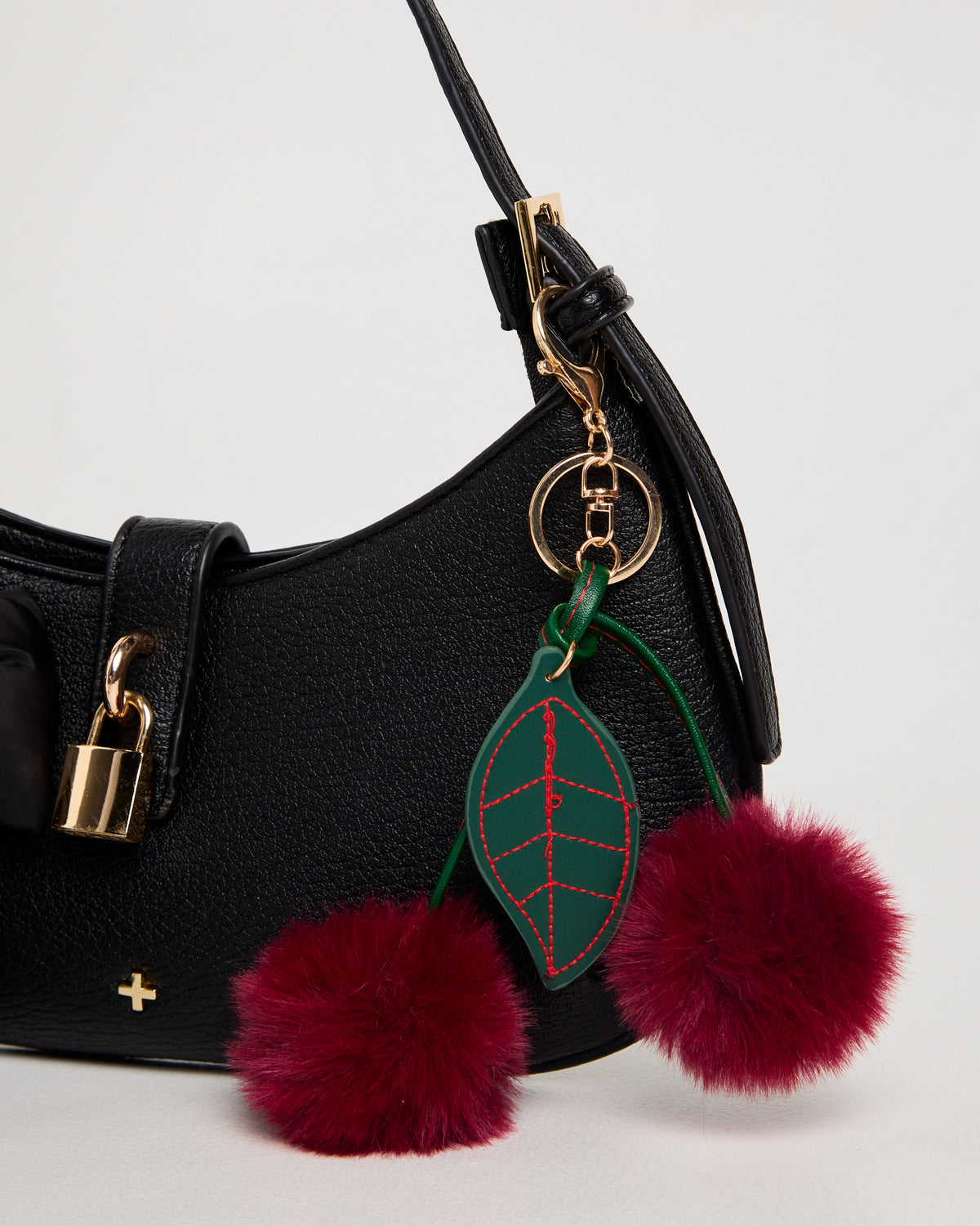 Fluffy Cherry Keyring RED
