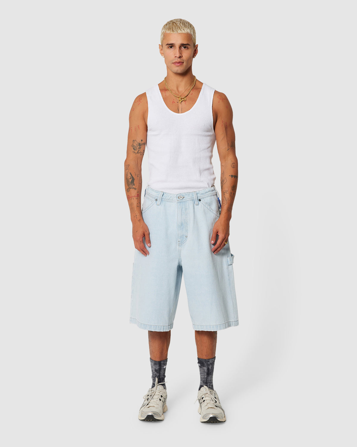 A6 Big Work Denim Shorts Hanks HANK
