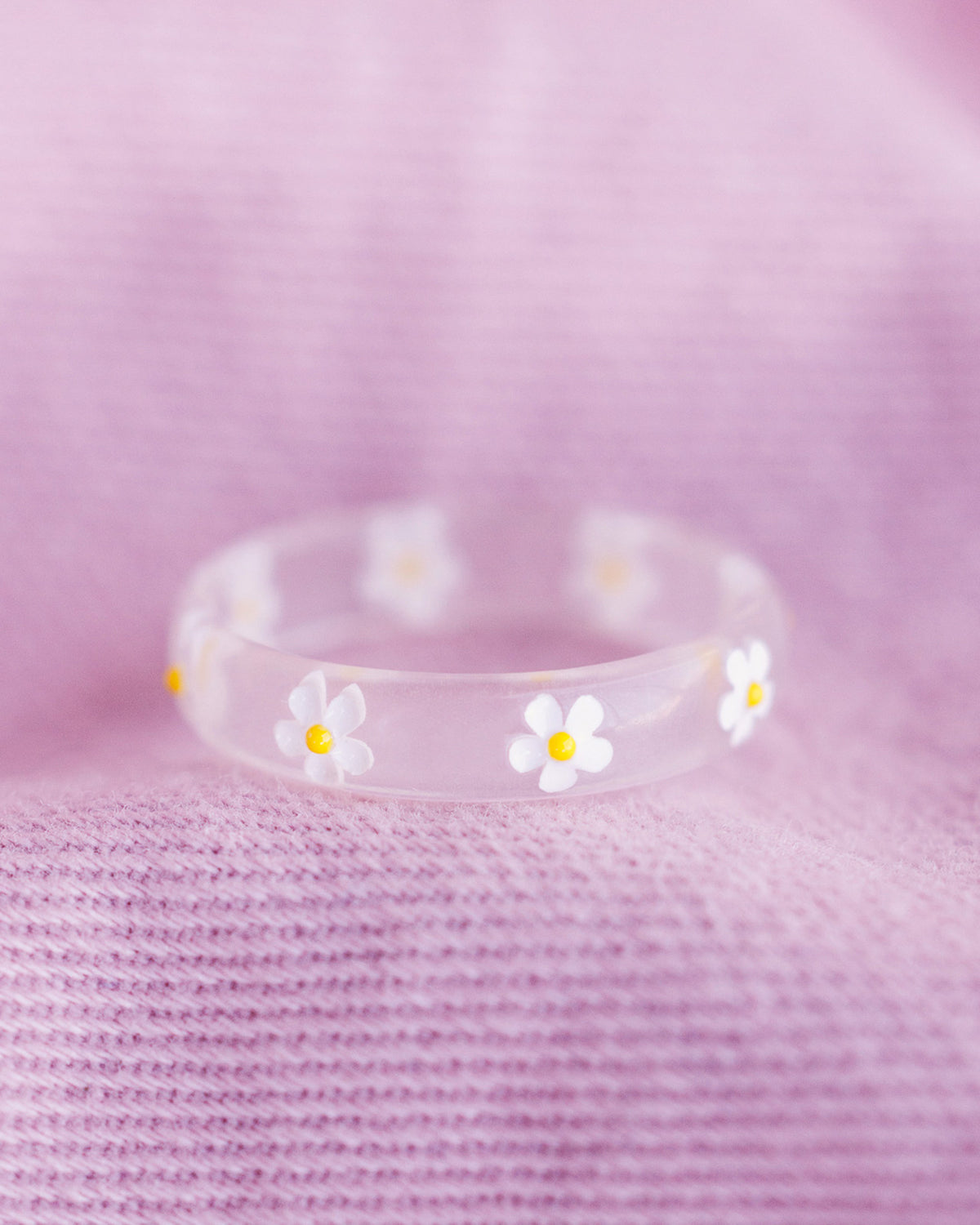 Daisy Resin Ring CLEAR
