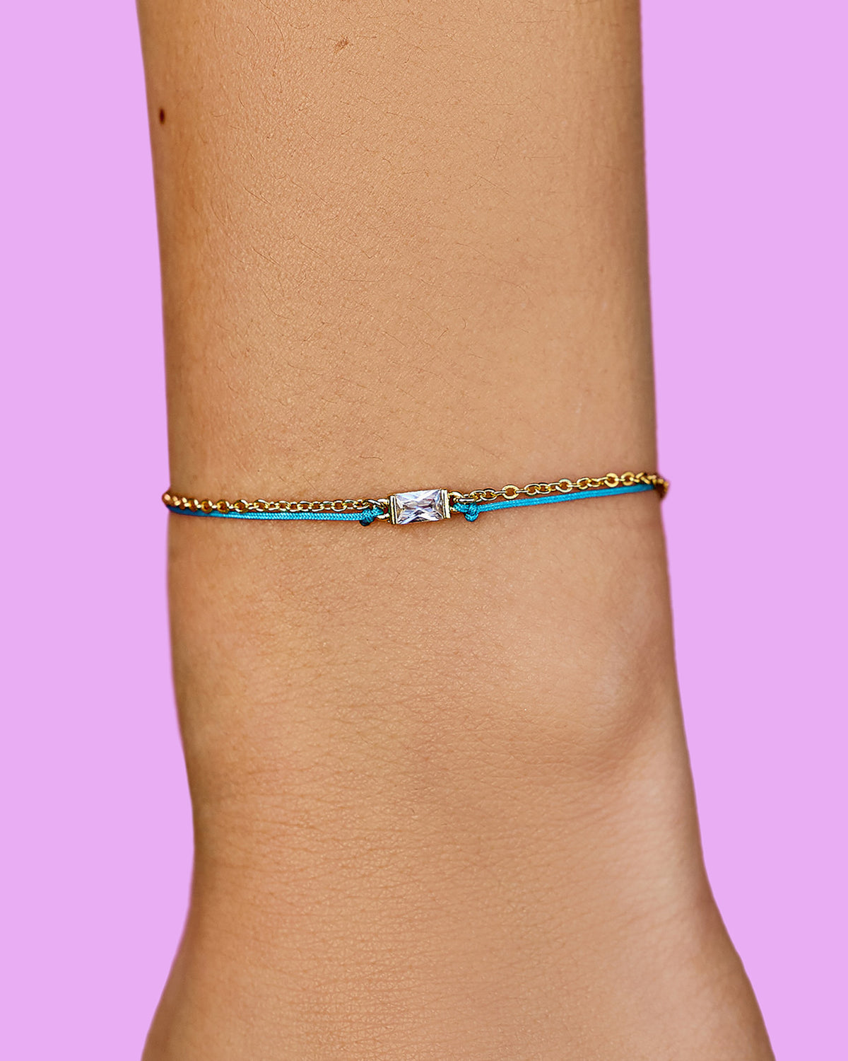 Dainty String & Chain Slider Bracelet GOLD