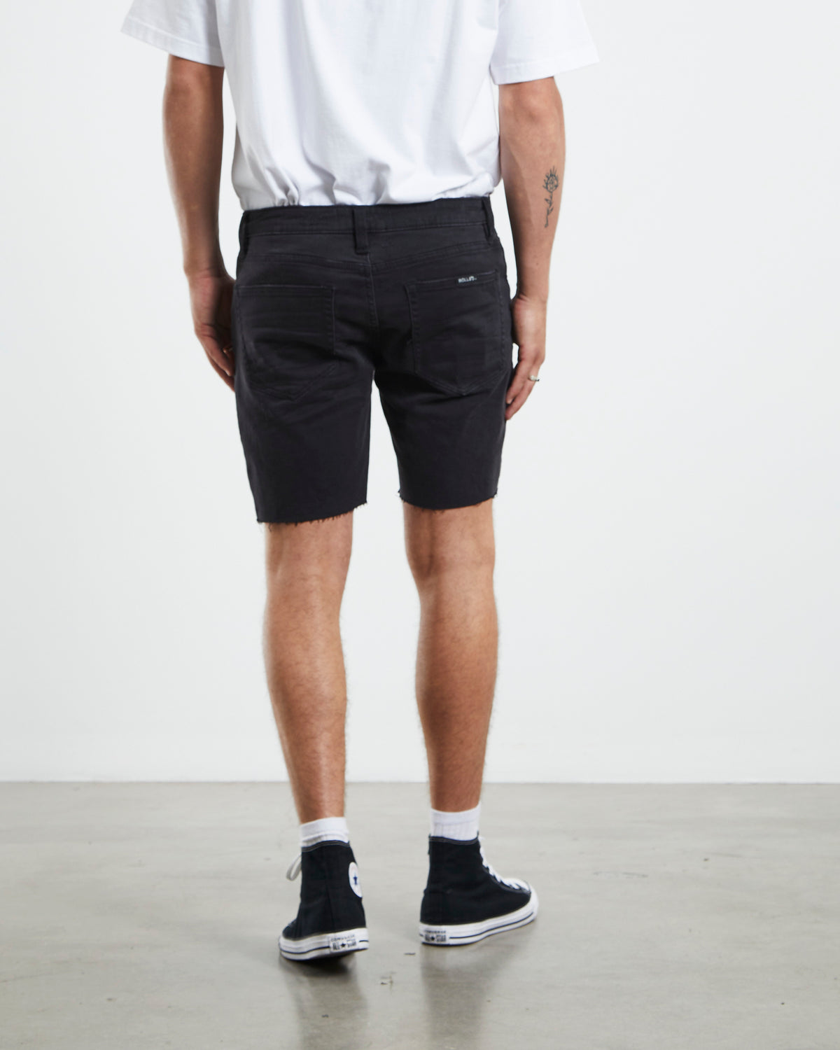 Tim Slim Denim Shorts HARD ON BLACK