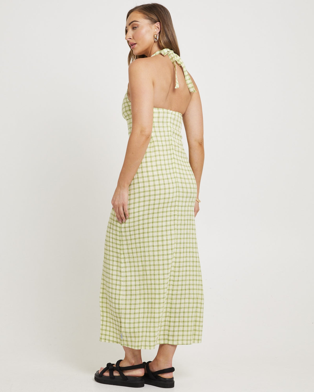 Darcy Check Maxi Dress LEMONGRASS CHECK