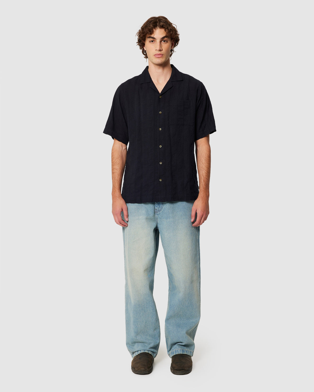 Bowler Seersucker Shirt VINTAGE BLACK