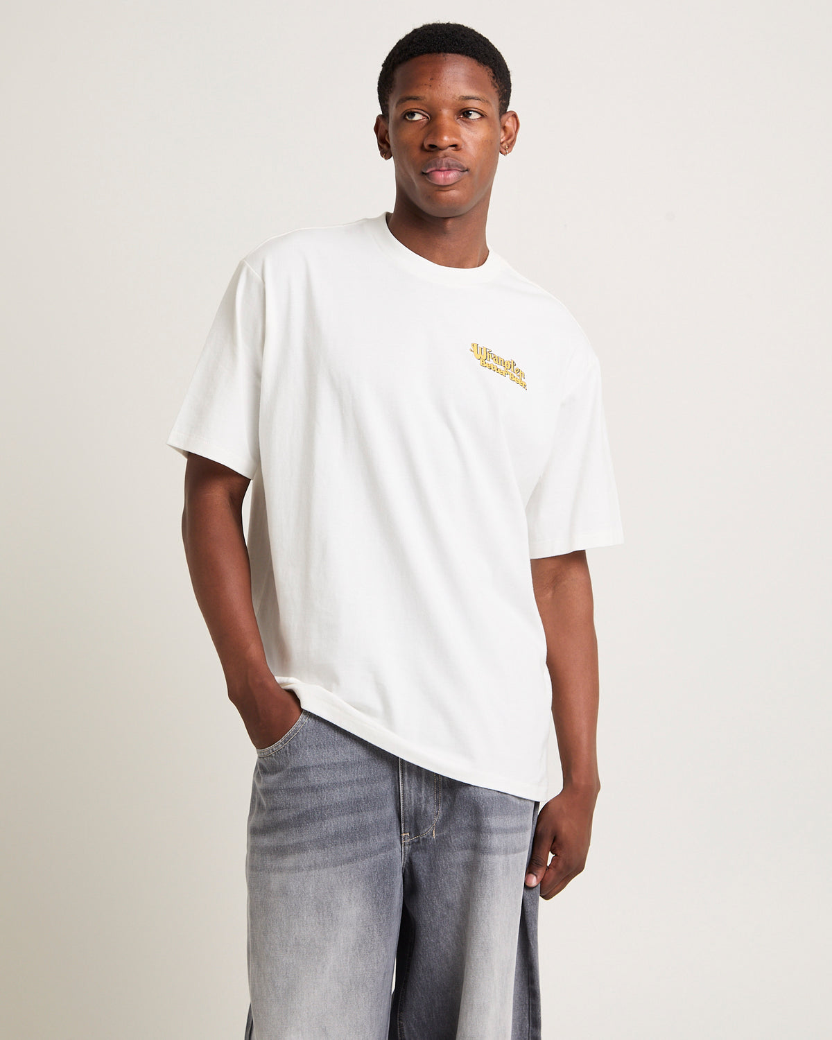Wrangler x Better Beer Load Off Slacker T-Shirt VINTAGE WHITE