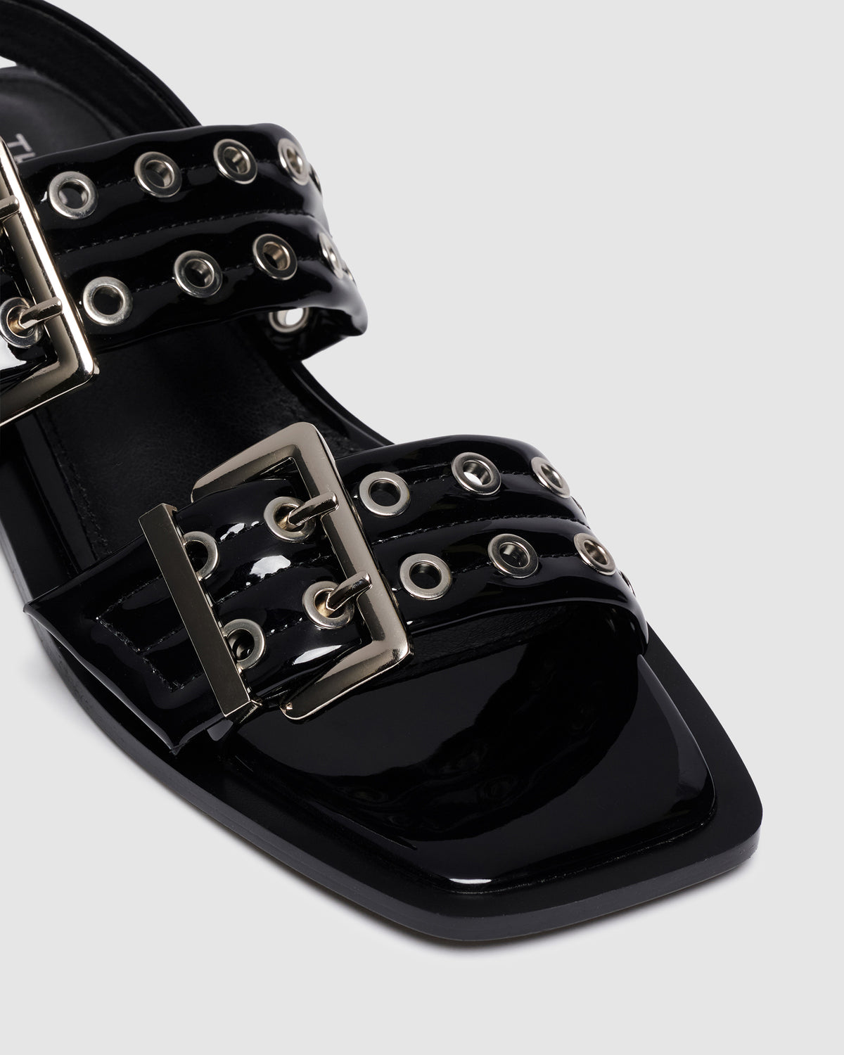Elemental Slingback Flat Sandals BLACK PATENT