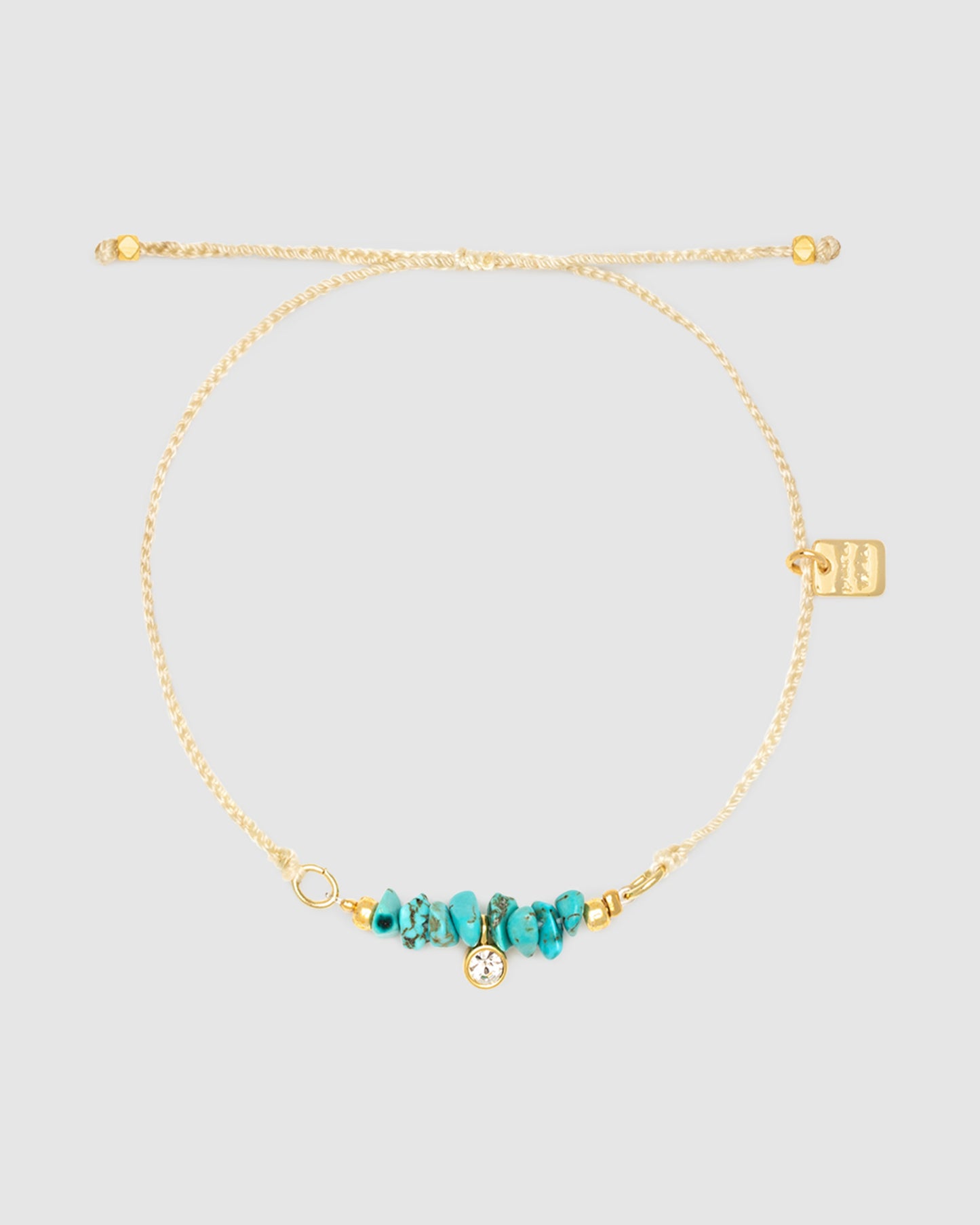 Dainty Turquoise Bead Charm Bracelet