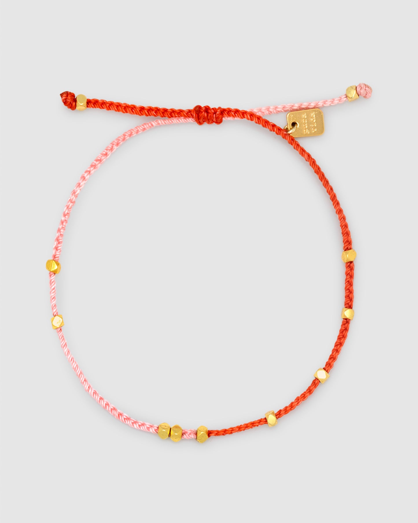 Pink & Red Two Tone Dainty Gold Bracelet