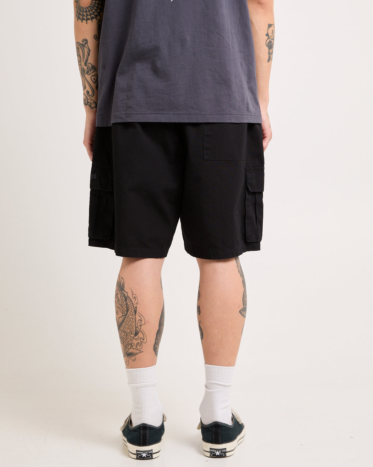 Ripped Out 98 Oversized Cargo Short 20" Black