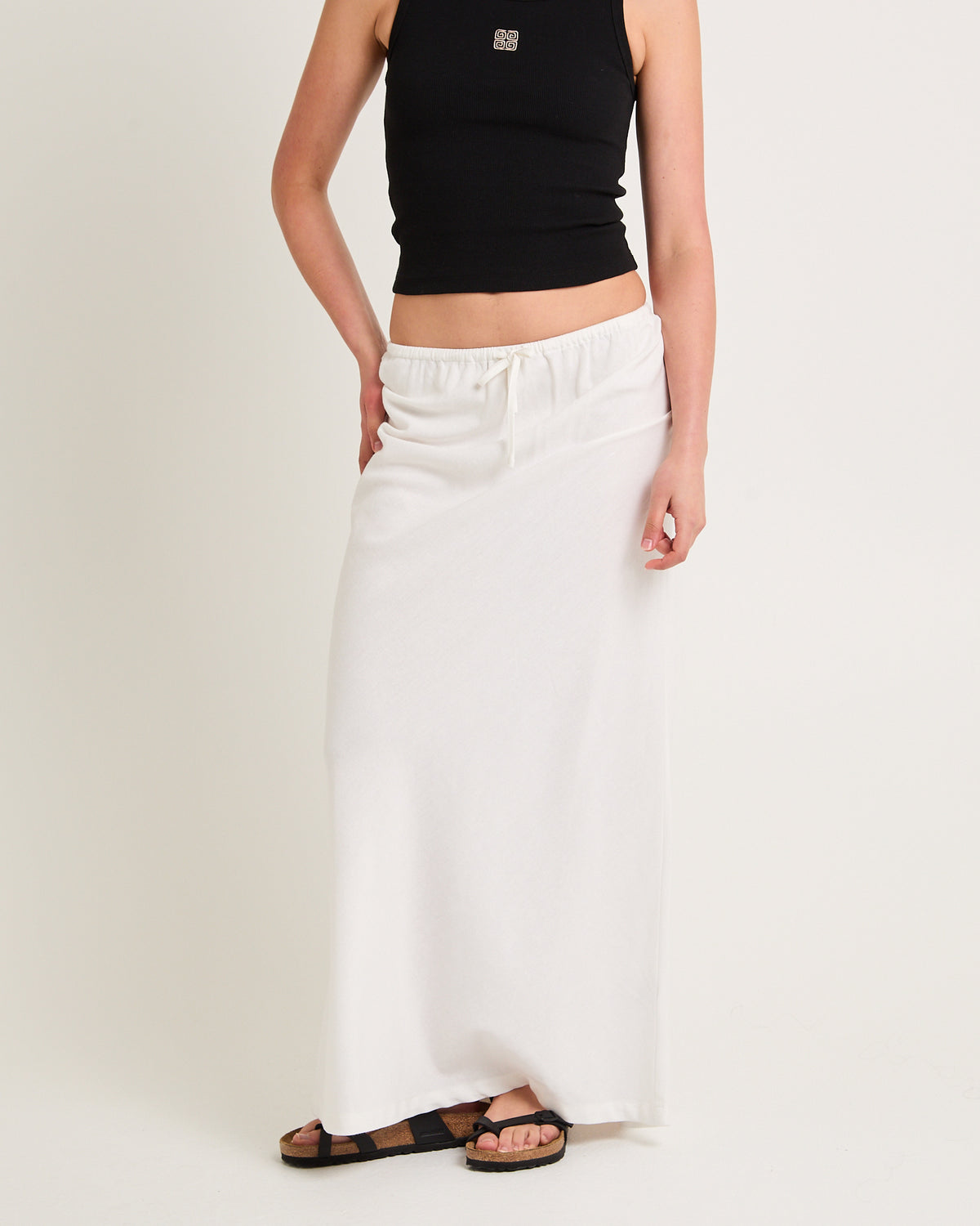 Sandy Tie Front Skirt WHITE