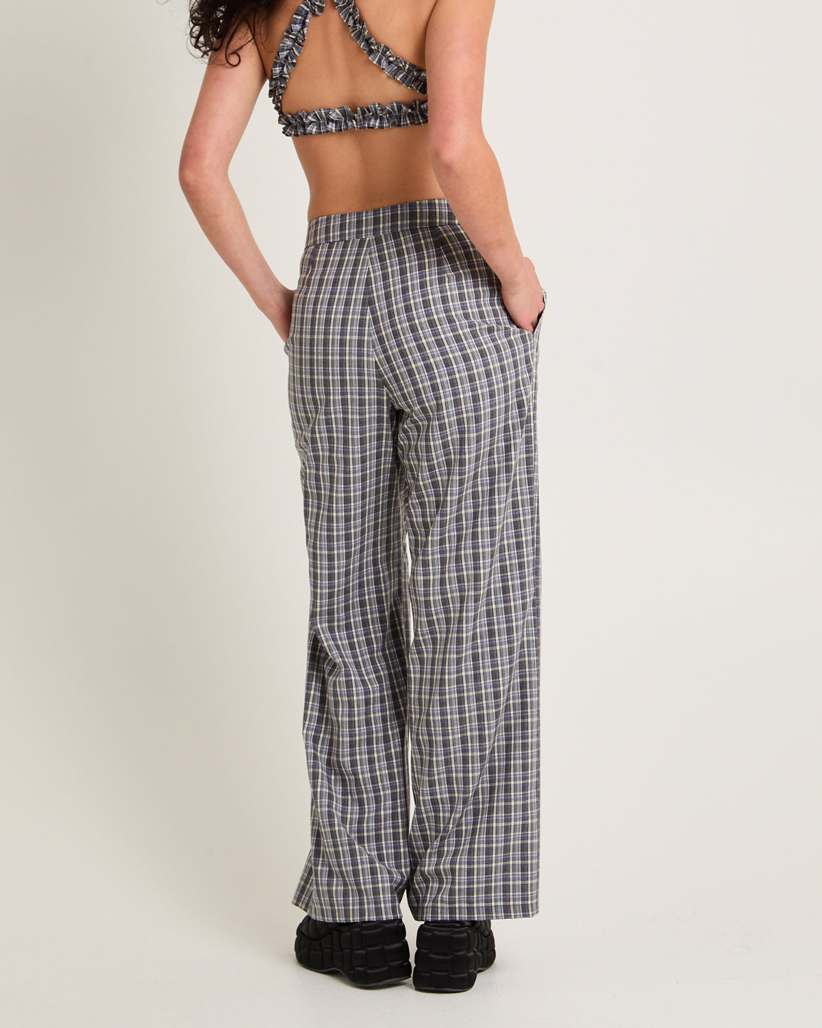 Dion Check Relaxed Belt Pants ASSORTED