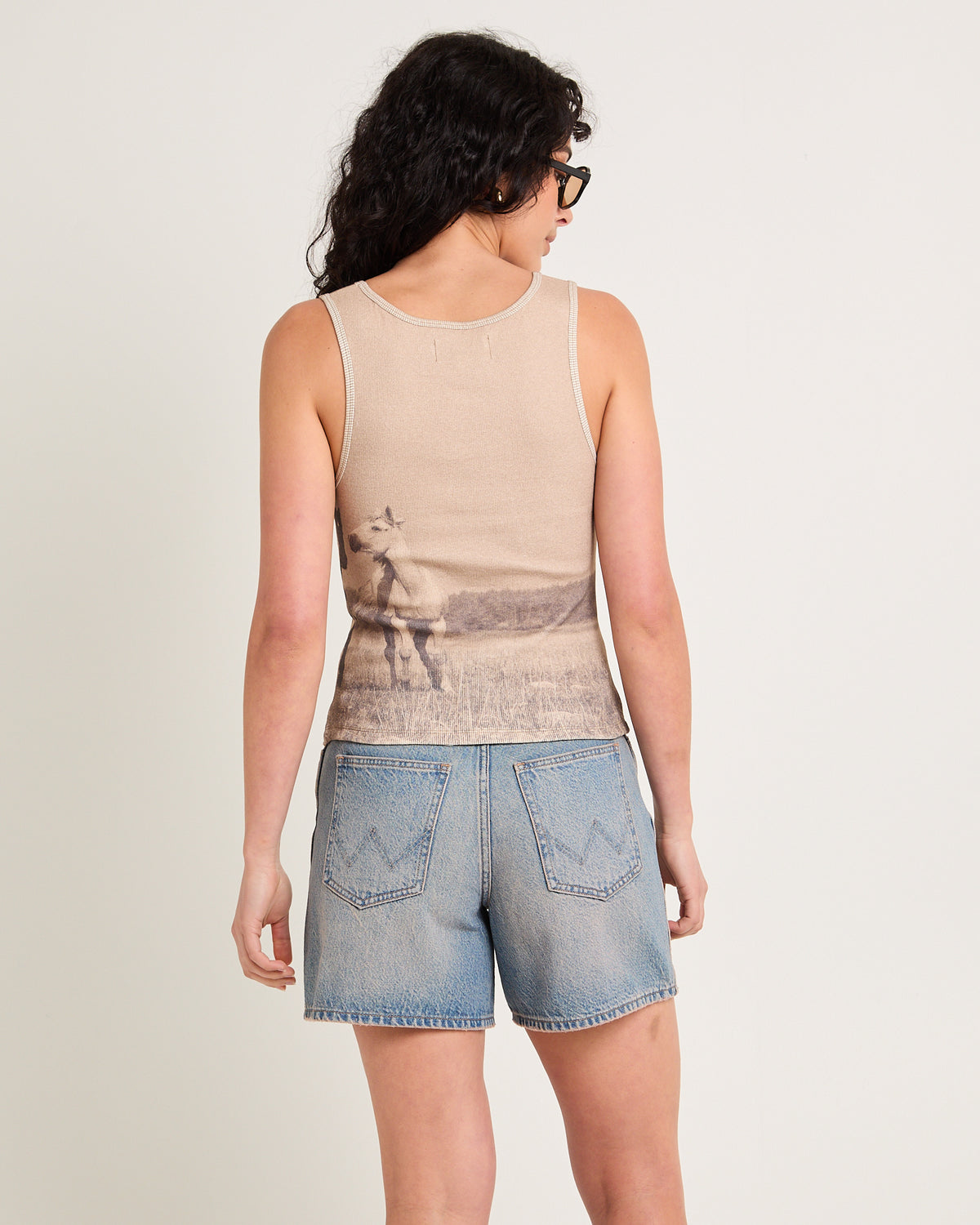 Horse Muse Rib Tank WHT/BLK