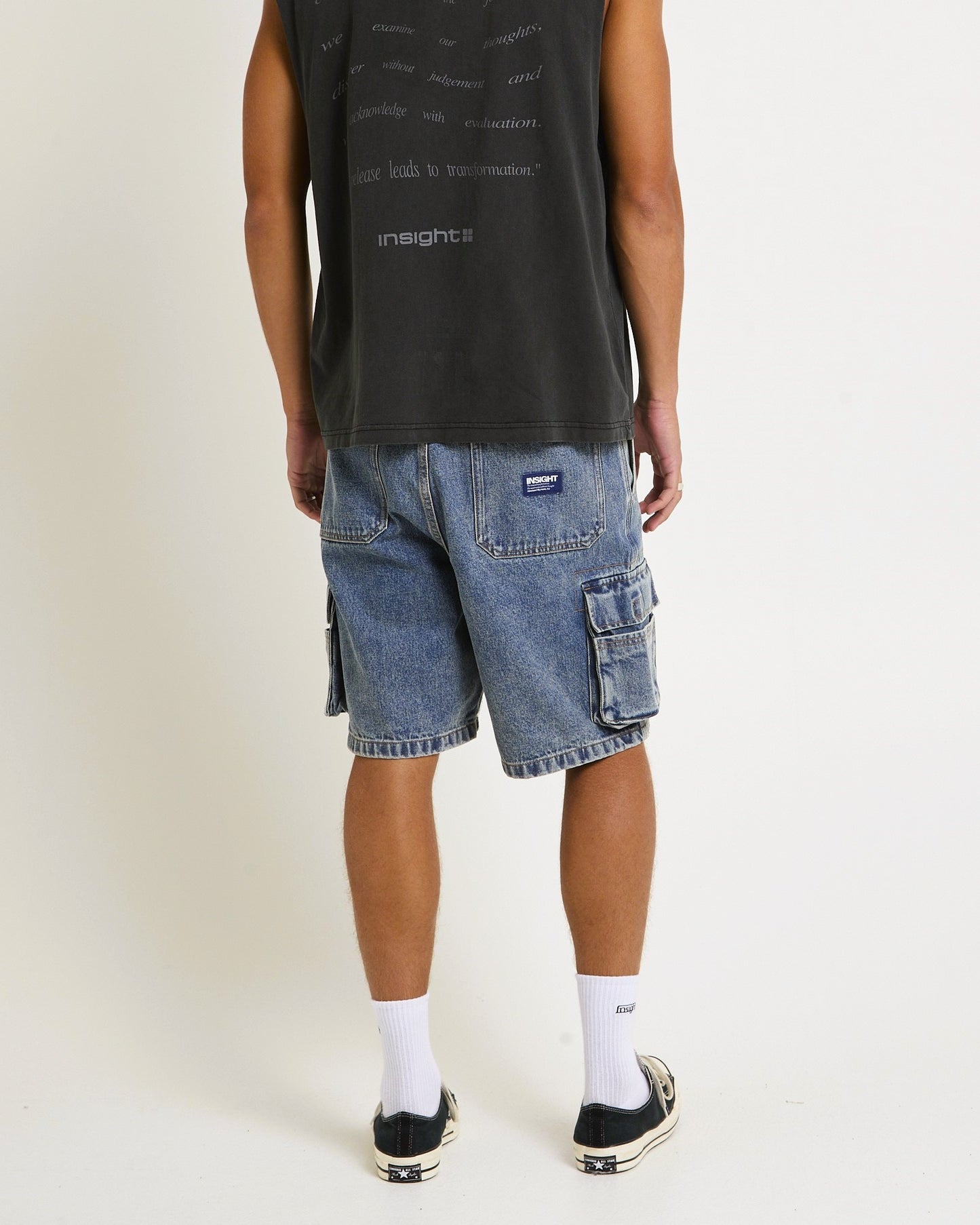 Baggy Denim Cargo Shorts