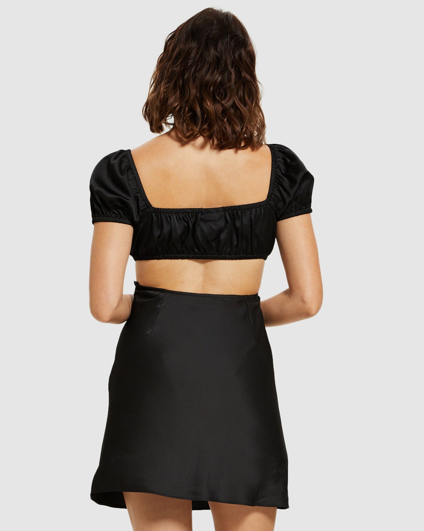 Gisele Sat Puff Sleeve Dress