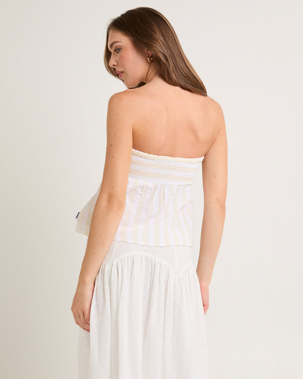 Splice Strapless Top WHITE/LEMONGRASS
