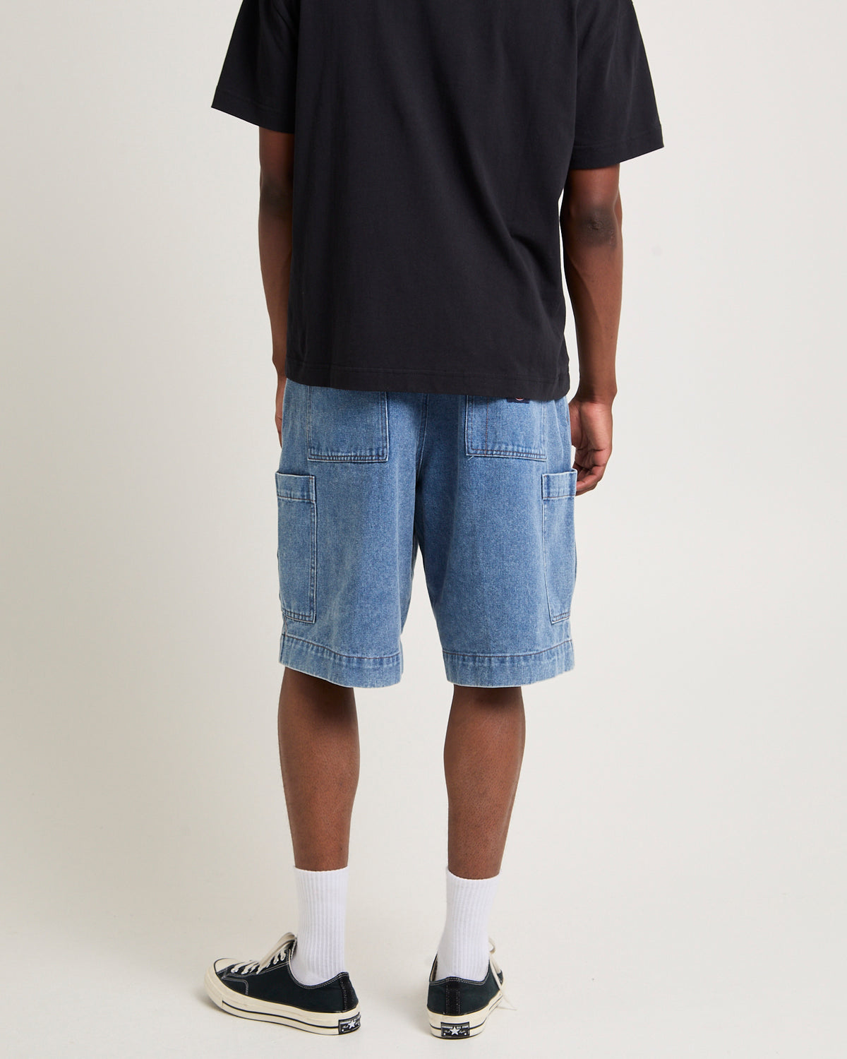 Dickies Cargo Chute Denim Shorts STONE WASHED INDIGO